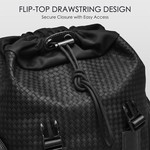 Topika 15.6" Laptop Backpack Water-Resistant Rolltop Travel Bag - Black