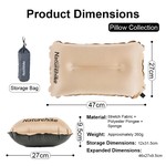 Naturehike Inflatable Pillow, Sponge-Filled Pillows for Camping Travel