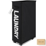 Topika Foldable Laundry Basket , With Wheels & Removable Bag, 40/80L