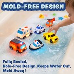 Topika Light Up Silicone Bath Toys 6piece, No Holes Educational Bath Toys