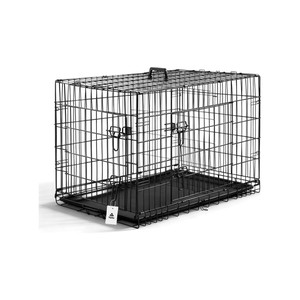 Topika Foldable Double Door Dog Cage, Metal Dog Crate for Dog/Cat/Rabbit