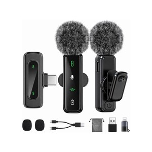 Topika Wireless Clip-On Microphone for iOS & Android Type-C Noise Reduction