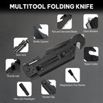 Topika Tactical Knife Folding Knive Pocket Knife For Men, LED Fire Starter