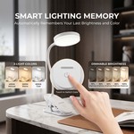 Topika Clip On Desk Lamp, Rechargeable LED Light for Bedside & Table Top