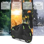 TopikaAuto - 4 Sizes Motorcycle Cover Waterproof Outdoor Heavy Duty 210D PU