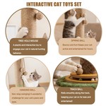 Topika Cat Scratching Tree 114cm Tall, Sisal Scratcher with Toys