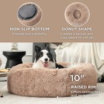 TopikaPet - Furry Donut Pet Bed for Dogs and Cats, Soft & Supportive, S/M/L