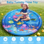 Topika Inflatable Tummy Time Water Mat Baby & Ocean Pattern, 100cm
