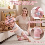 Topika Baby Safety Helmet Set with 4 Knee Pads for Crawling and Walking