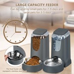 TopikaPet-Automatic Pet Feeder&Waterer,Pet Food Feeder with Stainless Steel