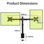 Topika - Dual Monitor Arm Mount Desk Stand Compatible with 13-30" screens