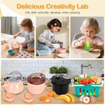 Topika Play Kitchen Accessories Toy Kitchen Sets for Kids, 108pcs