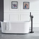 Topika Freestanding Taps Bath Filler Tub Shower Faucet With Hand Shower