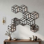 Topika - 9-Piece Glass Mirror Wall Decor, Hexagon DIY Mirror Tiles for Home
