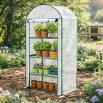 Topika Plant Greenhouse Mini Greenhouse 4 Tier For Outdoors, 70X50X160CM