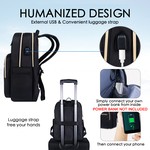 Topika Ladies 15.6" Laptop Backpack rechargeable USB Port Waterproof Oxford