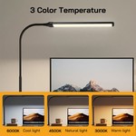 Topika - LED Desk Lamp With Clamp, USB Powered, 360 Gooseneck, 3 Colour