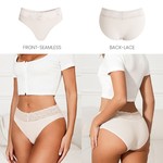Lekkon 3/6 Pack Lace Brazilian Women Panties, Silky Microfiber Underwear