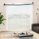 TopikaHome-Adjustable Shower Curtain Rod Curved Black 120-180cm, Wall-Mount