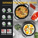 Topika 4.7L Enamel Cast Iron Dutch Oven, 2-in-1 Design with Frying Pan Lid