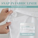 Topika Fabric Shower Curtain 180x200cm with Snap Liner, No Hooks Needed