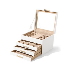 Topika Jewellery Box for Women with 12 Grid Drawer, Dust-Proof Organizer