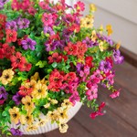 Topika Fake Flowers 20pcs Artificial Daisy & Eucalyptus Plants Home Decor