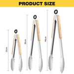 Topika Food Tongs,Serving Tongs For Kitchen,Metal Tongs For Cooking 3pcs