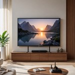 Topika Adjustable Table Top TV Stand with Heavy-Duty double tube Steel Base