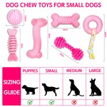 TopikaPet - 6pcs Puppy Chew and Squeaky Toys, Teething Toys for Small Dogs