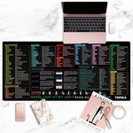 Topika Extra Large Excel Shortcut Desk Mat Mouse Pad for Work Gaming &Study