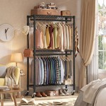 Topika Clothes Trolley Telescopic Rail Metal Rack&Single layer 30kg load