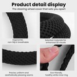 Topika - Steering Cover, Car Steering Wheel Cover For Cars, Black 37-39CM
