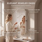 Topika - Jewellery Cabinet With Mirror LED Wall Mounted Lockable