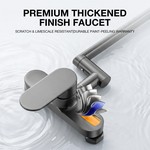 Topika - Wall Mount Kitchen Faucet, Gun Grey 360 Swivel Hot And Cold Tap