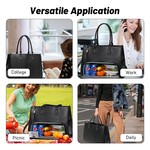 Topika Laptop Tote Bag with Small Black Pouch &Insulated Lunch Compartment