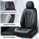 TopikaAuto 2/5 Seats Leather Car Seat Covers Full Set, Front Set, Universal