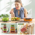Topika 15-Piece Glass Food Storage Containers with Lids, Airtight Leakproof