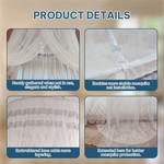 Topika Bed Canopy Lace for Girls, Princess Canopy Bed Curtains, 1.2 x 2.7m