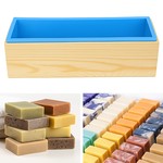 Topika - 7 In 1 Soap Box Kit, Silicone Wooden Soap Molds, Soap Loaf Mould