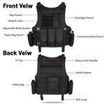 Topika - Heavy Duty Tactical Vest, Combat Vest with Detachable Pouches