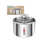 Topika 2L Stainless Steel Pet Water Dispenser, Stainless Steel Pet Fountain