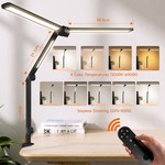 Topika LED Desk Lamp with Clamp, 2+1 Light Bar, Remote & Touch Control