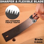 Topika - Japanese Pull Saw 16cm, Folding Double-Edge Flush Cut Saw for Wood