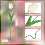 Topika Artificial Flowers 30pcs Real Touch Tulip Bouquet Home Decor