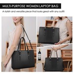 Topika Large Women's Laptop Tote Bag Handbag Crocodile Pattern PU Leather
