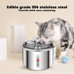 Topika 2L Stainless Steel Pet Water Dispenser, Stainless Steel Pet Fountain