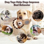 Topika - Stuffed Dog Plush Toys for Puppy,No Squeak Chew Toys with Rope