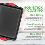 Topika-Non Stick Baking Tray Set, 4 Pcs Baking Trays Non Stick With Spatula