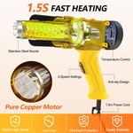 Topika Variable Temp Electric 2000W Hot Air Gun with 9 Piece Nozzles